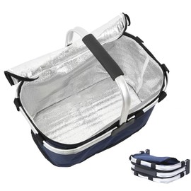 Cool Bag Shopping Basket, Foldable Insulated Cool Bag, Foldable Shopping Basket, Carry Basket Foldable with Lid, Picnic Basket with Handle, for Picnic Travel, Shopping