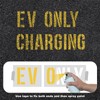 6pcs EV CHARGING ONLY Pavement Stencil, 4 inches Electric Vehicle