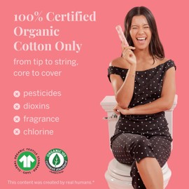 Pixie Organic Cotton Tampon Combo Pack – Regular & Super Absorbency – BPA-Free Long Applicator – Unscented, Chlorine-Free Feminine Care – 12 Count