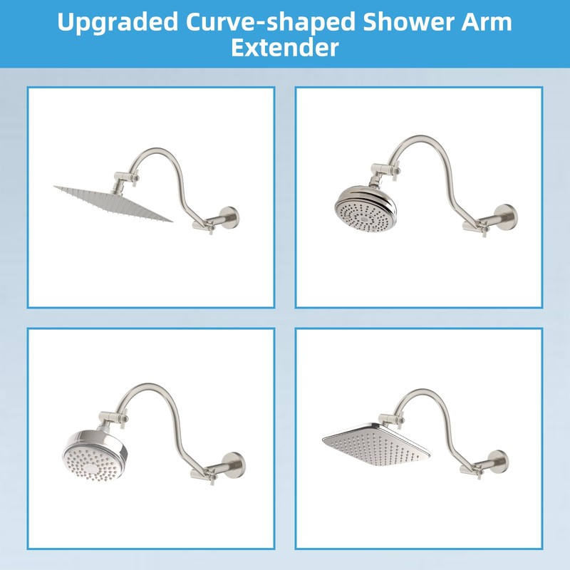 Hibbent All Metal Upgraded 18'' Shower Head Extension Arm, Shower