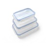 Ecoplast Set of 3 Clear Containers, Stackable and Airtight, Ideal