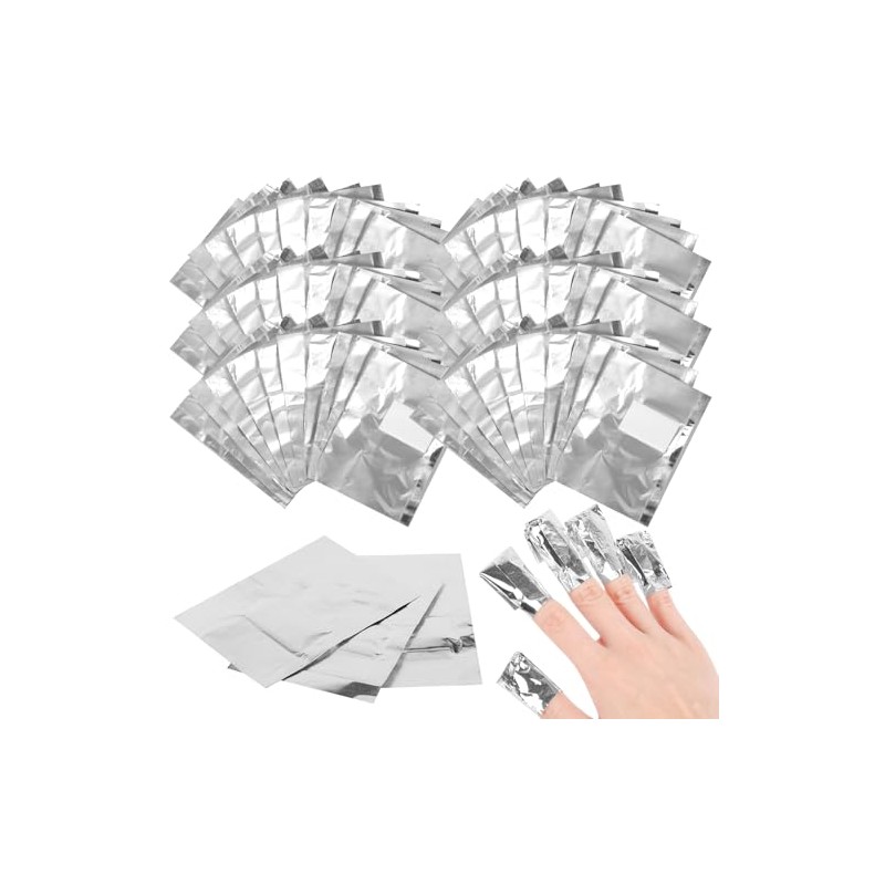500Pcs Foil Nail Wraps, Gel Remover Wraps with Lint-Free Cotton