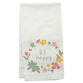 Karma Be Happy Tea Towel - 100% Cotton Hand Towels for The Kitchen - Modern Home Decor - Iridescent
