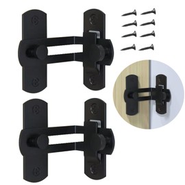 Flip Door Sliding Latch, 90 Degree Stainless Steel Latch, Safety Door Lock, Right Angle Curved Door, Buckle, Brushed Finish Extra Large Size (70MM)