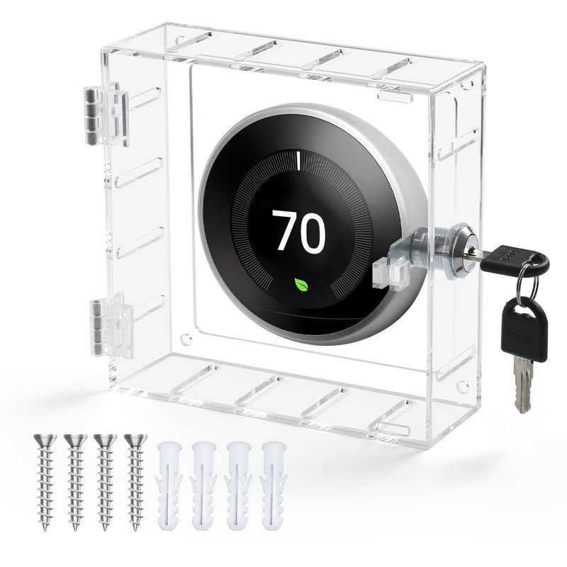 SUTINE Thermostat Lock Box with Key, Universal Thermostat Cover with