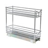 Household Essentials Narrow Sliding Cabinet Organizer, Two Tier Chrome Organizer,