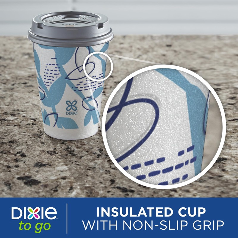 Dixie To Go Paper Coffee Cups With Lids, 12 oz,