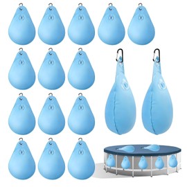 Sitroasho 16 Pieces Pool Cover Weights with Hooks Swimming Pool Cover Hanging Bags Heavy Duty Pool Wall Bag for Above Ground Swimming Pool,13.5 x 9 inch
