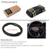 Funda para volante de piel auténtica negra con forro de