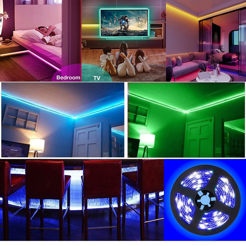 Battery Powered Led Strip Lights, 5050 6M/20FT, Flexible Color Changing