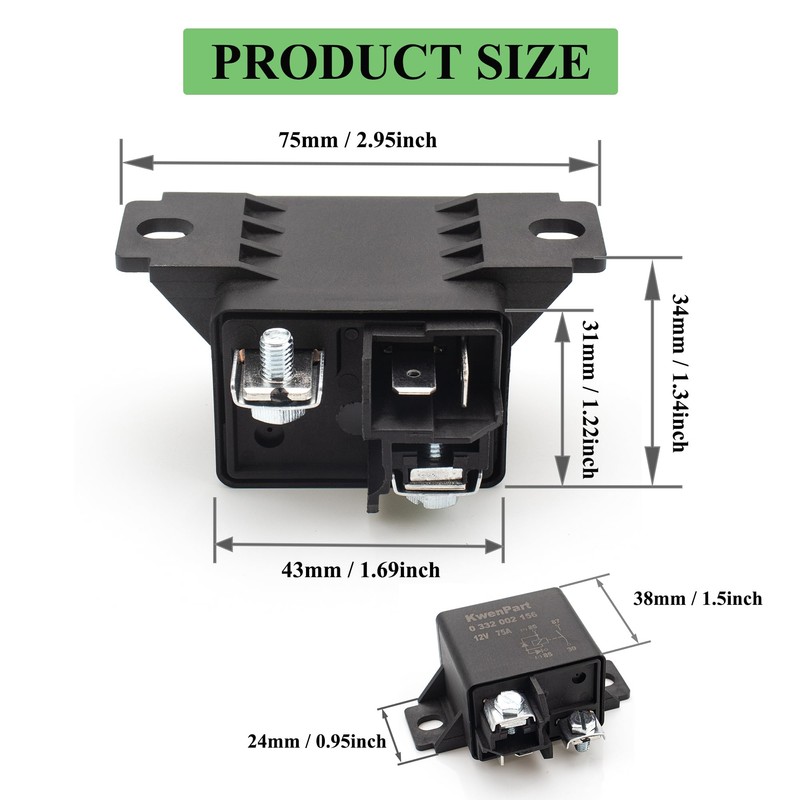 KwenPart 0332002156 Normal Open Power Relay, Replace V23232-a0001-y003, 12 V,
