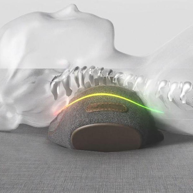 Heated Neck Support Pillow Massaging Memory Foam Breathable Cylinder Heated