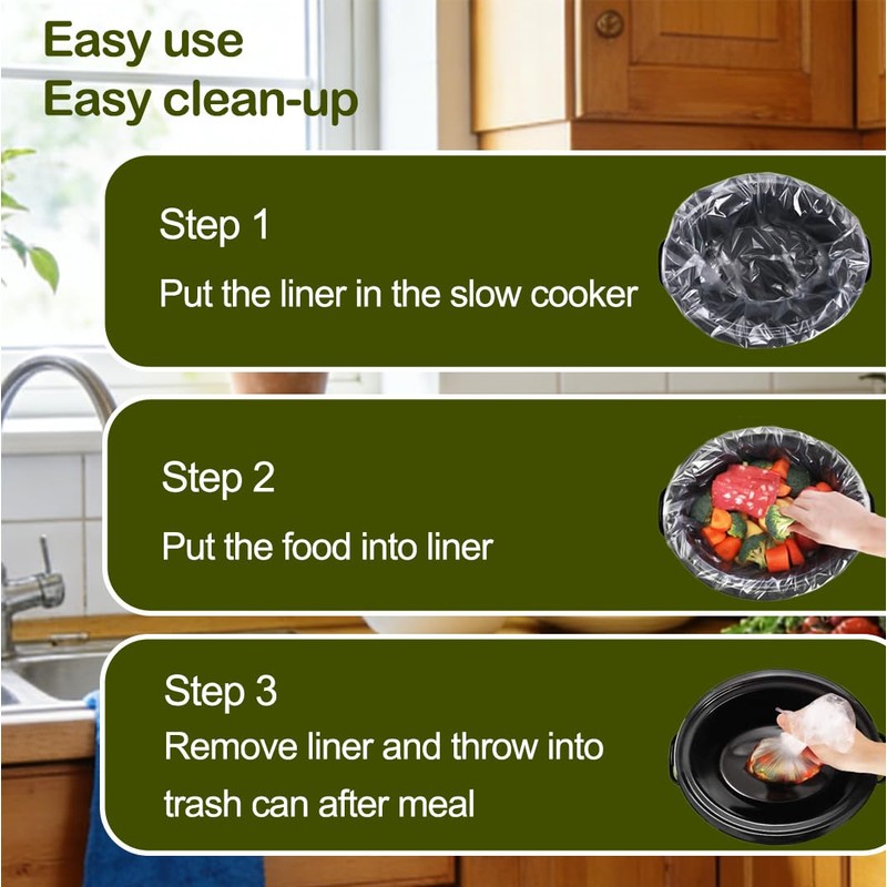 Slow Cooker Liners 9"x11" 10 Count Mini Size Disposable Pot