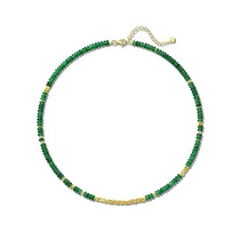 LYLYMIMI Natural Stone Beaded Choker Necklaces for Women Green Style Gemstone Beaded Choker Necklace for Women Girls, Summer Must-have Jewelry, Surfer Beach Necklace
