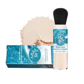 Brush-On Mineral Sunscreen Powder, SPF 50 Face Scalp mineral Sunscreen Powder, Natural Matte Finish Oil Control, Long Lasting, Breathable for All Skin