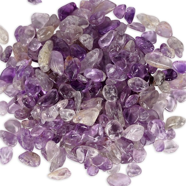 REIKIERA 455 g / bag light amethyst small tumbled stones gemstones chips irregular shaped natural stones crystal chips stone decorative gravel feng shui healing stones