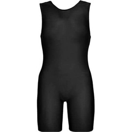 P&R DANCEWEAR LTD Round Neck One Piece Short Tank Bodysuit Tops, Sleeveless Bodycon Jumpsuit, Perfect for Yoga, Dance, Fitness, Gymnastics, Swimming Black 7-8 years