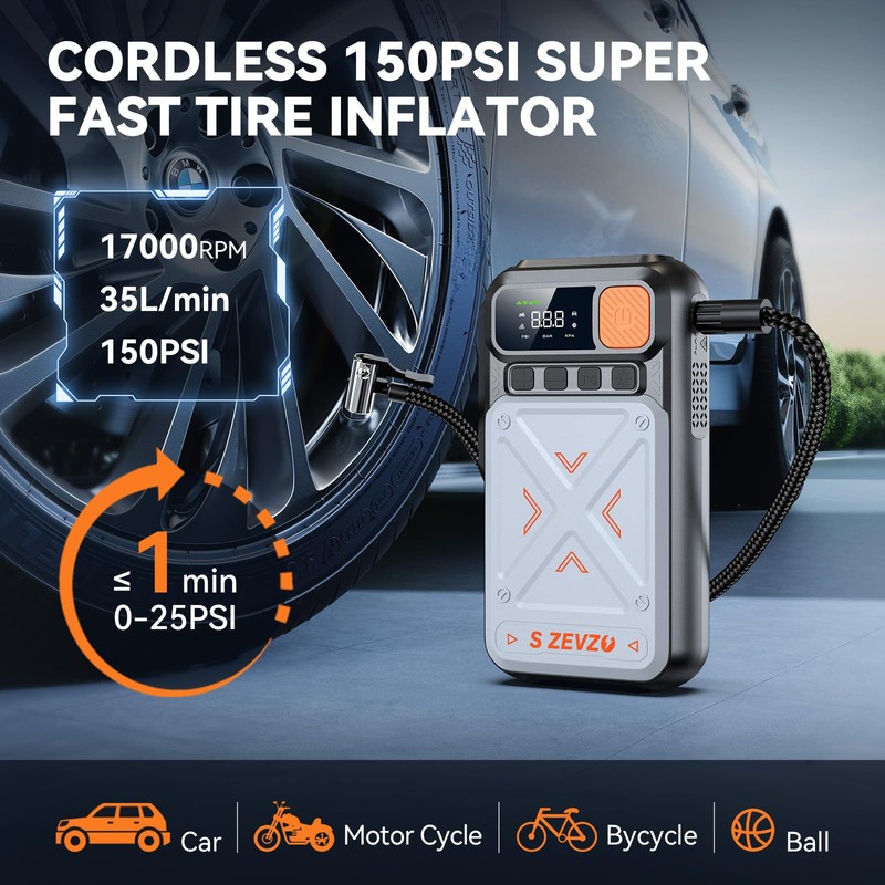 B29L 10 in 1 Car Jump Starter with Air Compressor,