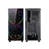 Gaming Case Mid-Tower with Tempered Glass Side Panel, 2x200mm ARGB