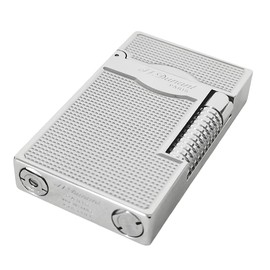 JTDunant Classic LE Grand Lighter, Clear Ping Sound, Refillable, Vertical Ignition Roller, Adjustable Soft Flame, Gift for Men Dad Boyfriend Husband (Silver)