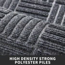 Front Door Mat Indoor Outdoor - Aimissk Entrance Doormat Rug, All-Weather Patio Porch Entryway Welcome Mat, Non-slip Rubber Mat,29.5"x17", Dark Grey