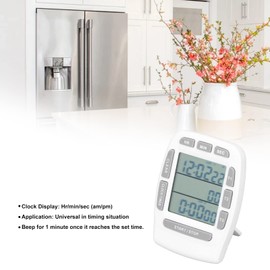 Multifunction Triple Timer, Home Universal 3 Channel Timer Clock + Millisecond + Stopwatch Count Down Timer Digital Dual Kitchen Timer for Car, Home, Kitchen Monitors and Data Loggers