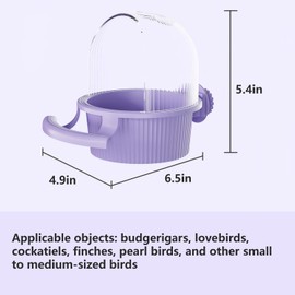 Fanlahmtasy Bird Feeder for Cage – No Mess Feeder & Water Dispenser, Easy to Install and Clean, Semi-Enclosed Design Prevents Splashing