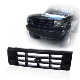 Perfit Liner Front Grille Grill Black Compatible With 1992-1997 FORD Bronco Lobo F-150 F-250 F-350 FO1200179 F2TZ8200E