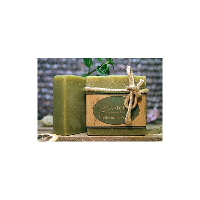 Landseife Peppermint Exfoliating Soap - Handmade Organic Natural Soap