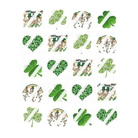 St. Patrick's Day Skeleton Nail Art Decals - Waterslide Nail Decals