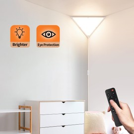 Zlierop Upgraded Corner Light with Remote Control, Dimmable Corner Lights for Living Room, Corner Lamp with 10 FT Cord, Brighter Plug in Ceiling Light, Led Ceiling Light for Bedroom, Kids Room, Office