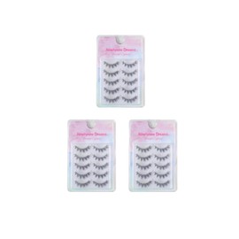 Ninetynine Dreams 5 Pairs Manga Style False Eyelashes 3D Lightweight Natural Comfortable Clear Band Daily Anime Manga Eyelashes Fluffy Soft Eyelashes Packs (3 Packs)
