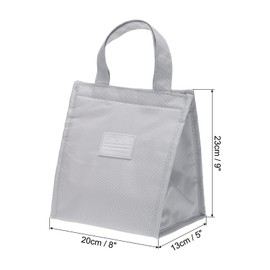 PATIKIL Insulated Lunch Bags, 2Pack 8"x5"x9" Reusable Bento Bags Thermal Lunch Tote Portable Food Containers Bag for Men and Women, Grey