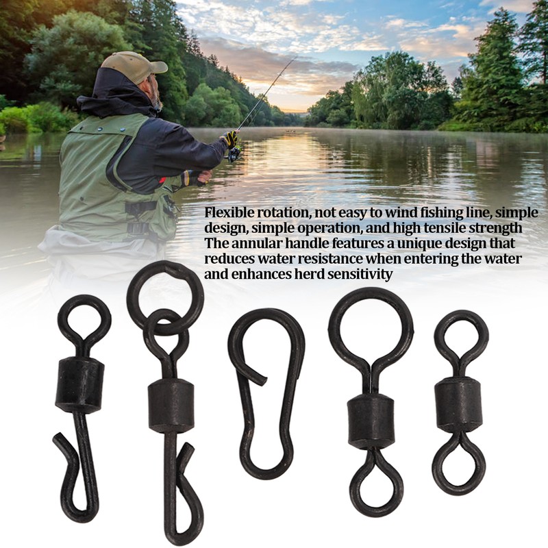 150pcs Fishing Barrel Bearing Rolling Swivels Kit Winding Resistance Stainless