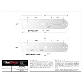 Callaham Telecaster Control Plate, Pushbutton, Polished Stainless