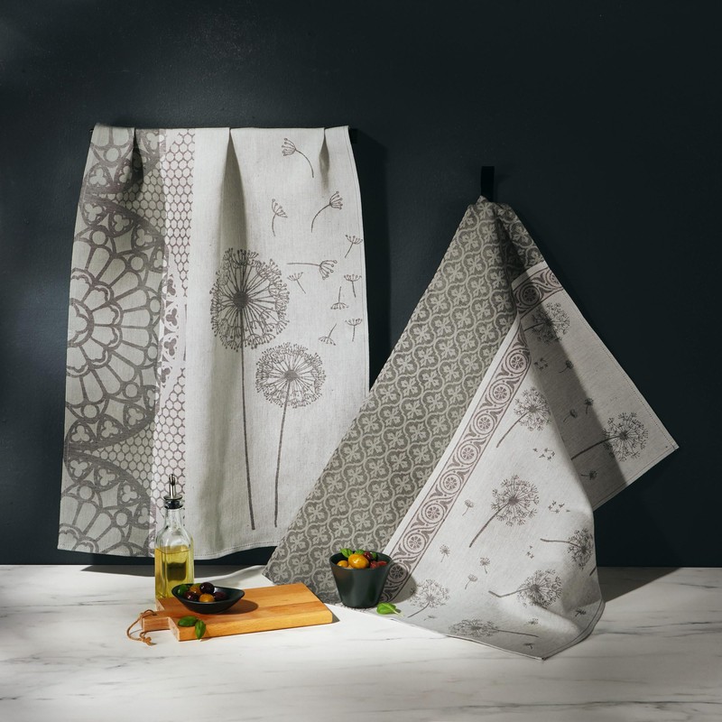 Erwin Müller Tea Towel Half-Linen Dandelion Size 50 x 70