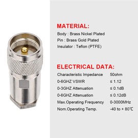 PL-259 Connectors Male UHF Type Attach Adapter End Connector LMR400/RG8/RG8U/KMR400/Belden 9913/7D-FB Pack of 2 by XRDS-RF(NOT for TV)