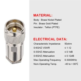 PL-259 Connectors Male UHF Type Attach Adapter End Connector LMR400/RG8/RG8U/KMR400/Belden 9913/7D-FB Pack of 2 by XRDS-RF(NOT for TV)