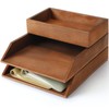 Beeveer 3 Pcs Wooden Letter Tray Wood Letter-Size Desk Organizer