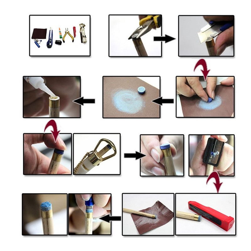 MOOCY Master TIP Leather Billiard/Pool Cue Tips, Box of 50(9