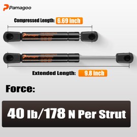 PAMAGOO C16-18233 10 Inch Gas Struts 40 Lbs/178N, Truck Tool Box Shock 10" Gas Spring Lift Support for Boat Lid Shock Compartment Storage RV Cabinet Door Weatherguard Aluminum Pickup Toy Box