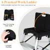 Mesjaedr Two Step Ladder, Folding Aluminum Step Stool with Wide