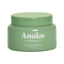 Mantequilla nutritiva para cabello dañado, 6.7 oz, manteca de karité y té verde, cuidado del cabello coreano, mascarilla de tratamiento capilar, proteína vegana