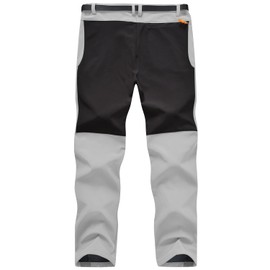 JHMORP Men's Snow Ski Pants Waterproof Softshell Insulated Fleece Lined Winter Work Fishing Outdoor Hiking Pants with Belt (Light Grey,CA M)