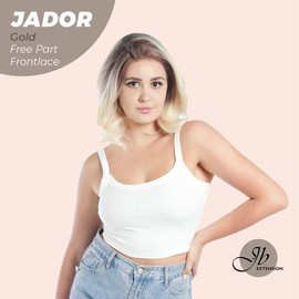 JBEXTENSION 10 Inches Mix Blonde Curly Lace Front Wig.Pre Plucked 13*3 HD Transparent Lace Frontal Handmade Futura Fiber Swiss Lace Synthetic Fiber Wig JADOR - Color: Gold