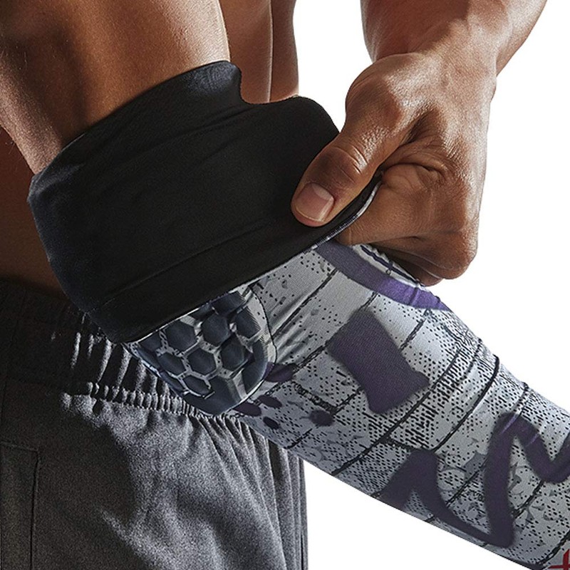 McDavid HEX Shooter Arm Sleeve Reversible Print - Negro/Ladrillo GRAF