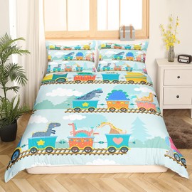 Erosebridal - Juego de funda de edredón para vehículos de construcción, juego de ropa de cama de tractor para niños, funda de edredón para camión de maquinaria, juego de cama de caricaturas, lindo