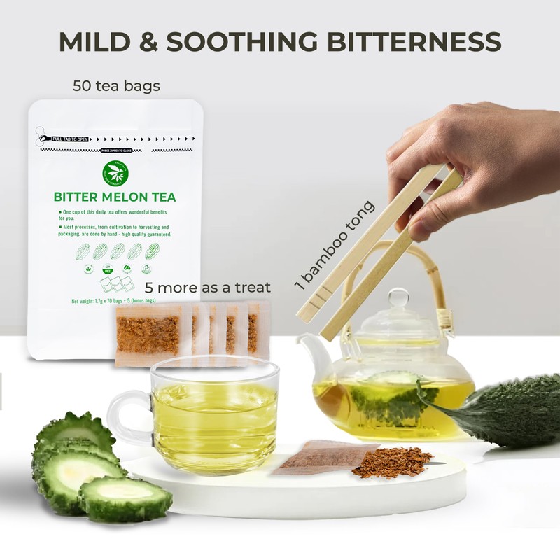 Bitter Melon Tea Bags - 70 Count (+5 Tea Bags),