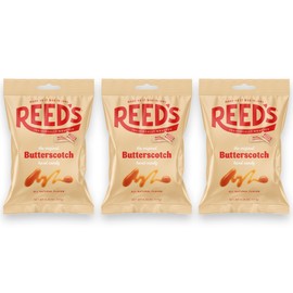 Reed’s Individually Wrapped Butterscotch Hard Candy | Traditional Butterscotch | Creamy and Buttery Old-Fashioned Butterscotch Hard Candy Brought To You By Iconic Candy | 6.25oz Peg Bag (1)