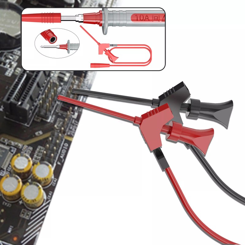 Peakelect Silicone Multimeter Test Leads Kit 25PCS with Replaceable Gold-Plated